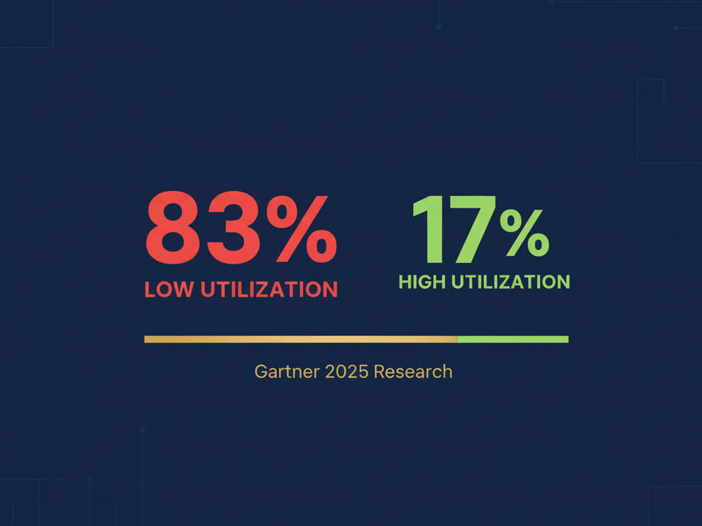 Gartner research showing only 17 percent high CDP utilization 83 percent failure